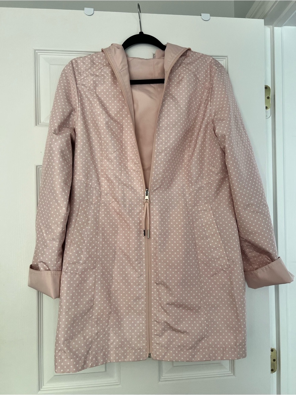 Northside Light Pink Polka Dot Reversible Hooded Trench Coat size 6